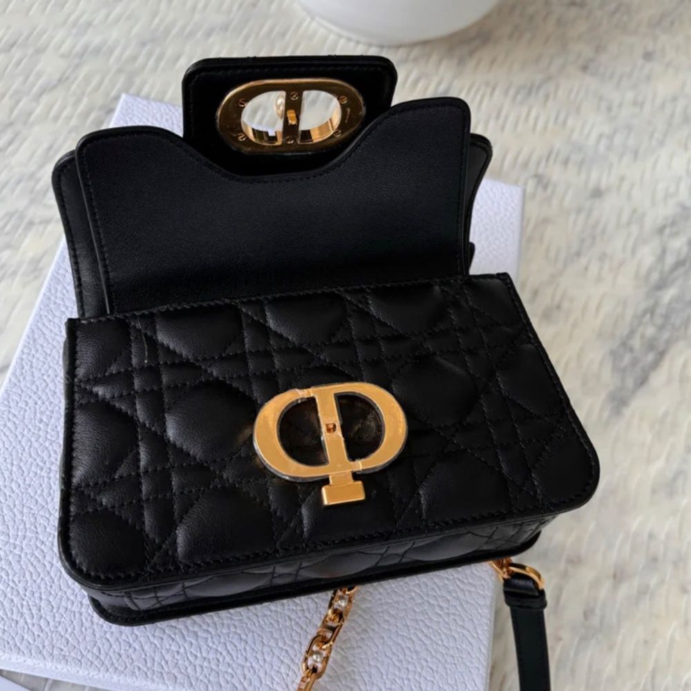 Authentic Dior Mini Dior Jolie Top Handle Bag Black - Picture 12 of 13
